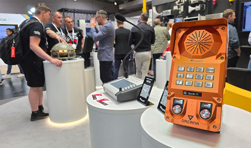 Sistema de intercomunicação industrial Orcana da Telegrafia apresentado na INTERSCHUTZ 2026