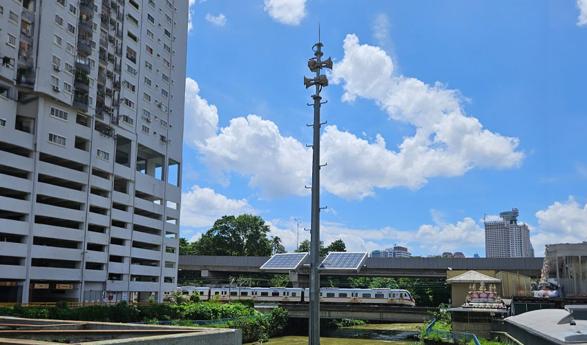 Sirene eletrônica Gibon para alerta de inundações em Kuala Lumpur